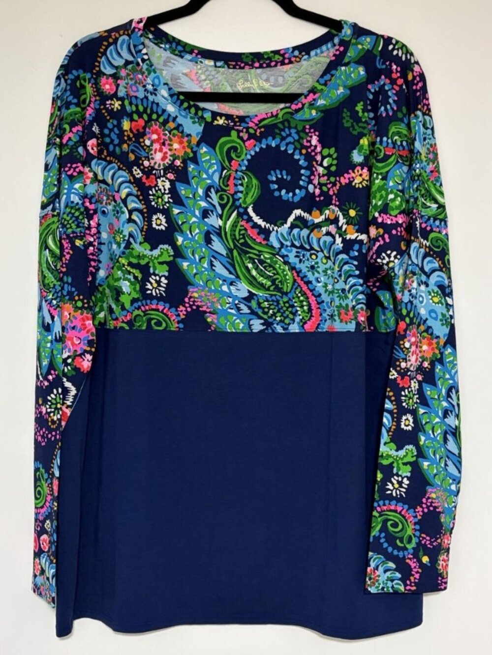 Lilly Pulitzer Finn Top Long Sleeve Multi Take Me To The Sea Top Size Large NWOT - Picture 2 of 8